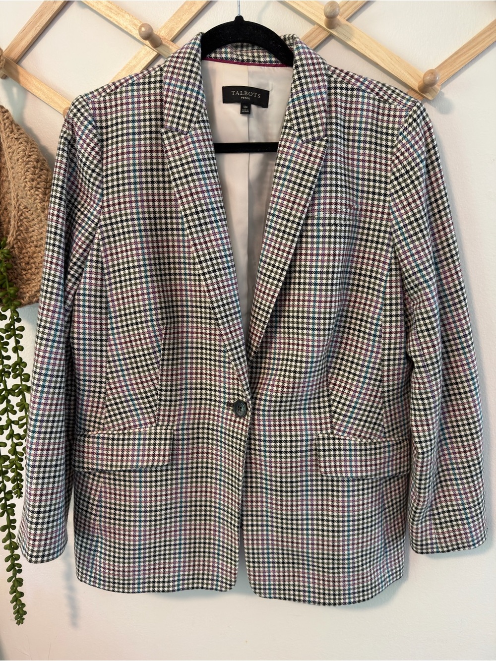 Talbots Multicolor Houndstooth Blazer - Picture 2 of 10